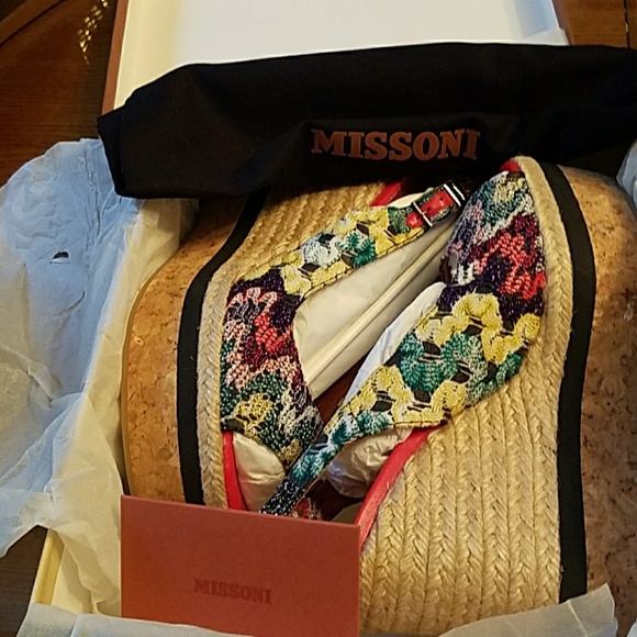 Missoni Shoes - New Missoni multi-color slingback wedge sandal 37